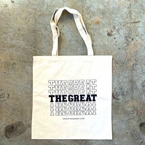 BRAND NEW! THE GREAT.  Reusable canvas tote bag with black writing